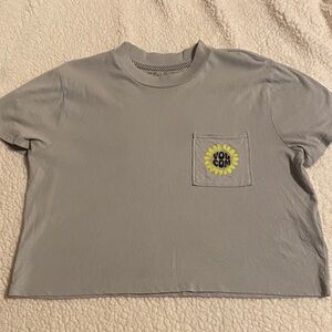 Volcom Crop Tee, Gray/Blue color